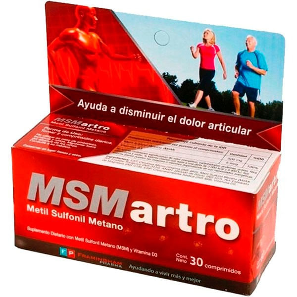 Msm-Artro-Suplemento-Con-Metil-Sulfonil-Metano-X-30-Compr.