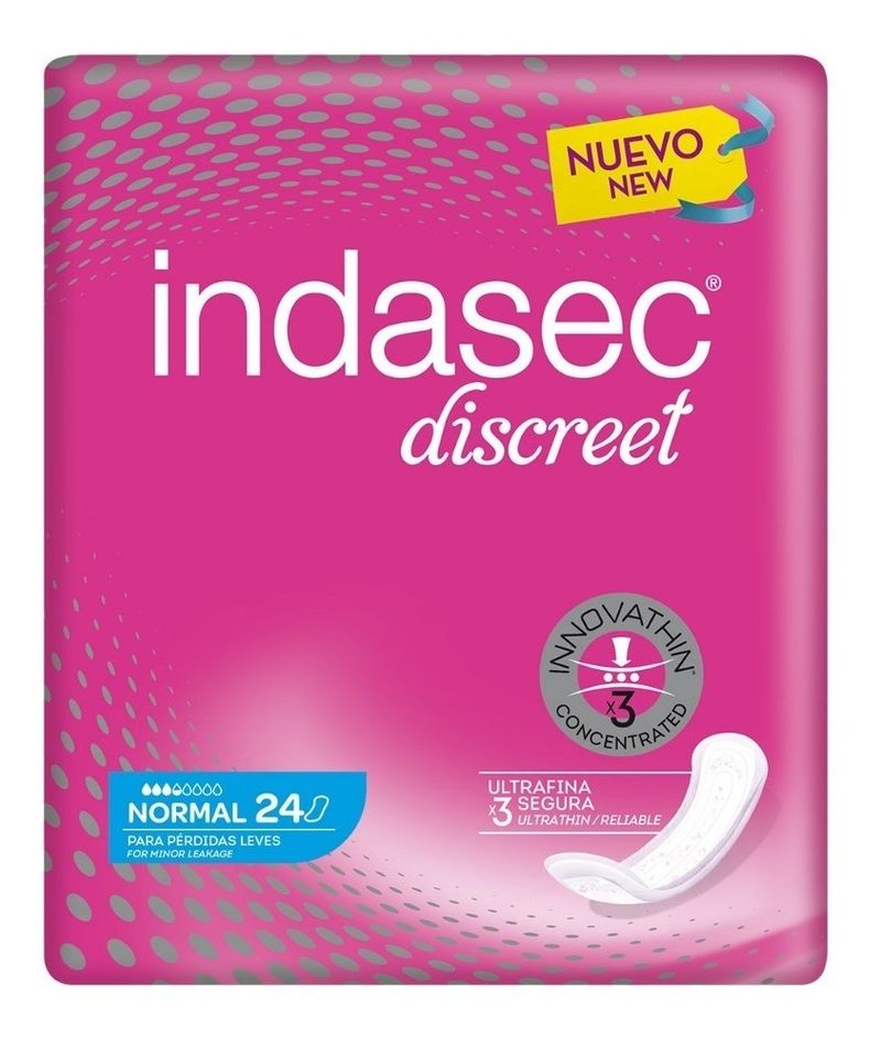 Indasec-Discreet-Normal-Para-Perdidas-Leves-Apositos-24-Unds-en-Pedidosfarma