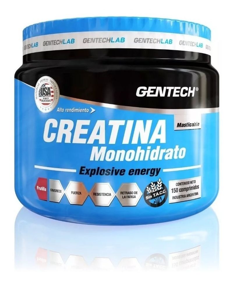 Gentech-Creatina-Monohidrato-Masticable-150-Comp-Frutilla-en-Pedidosfarma