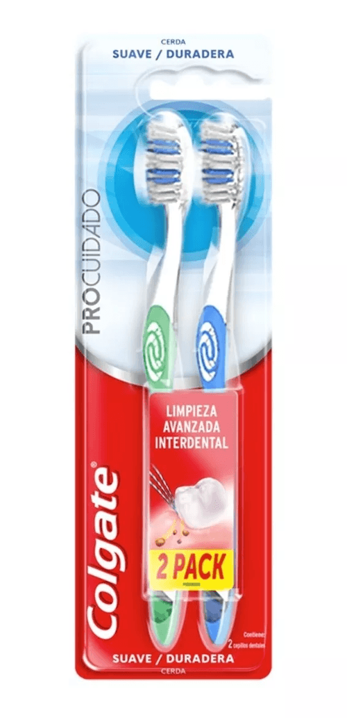 Colgate Cepillo Dental Suave Pro Cuidado Pack X 2 Unidades