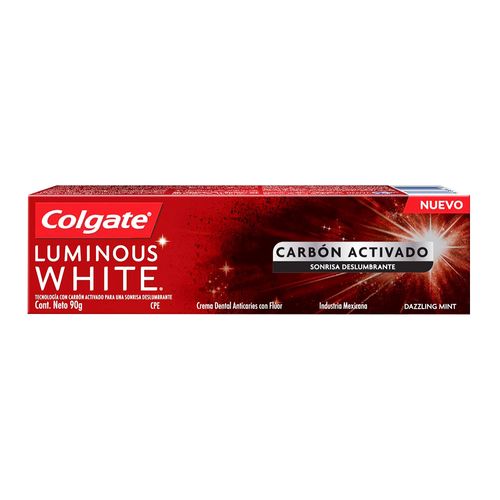 Colgate Pasta Dental Luminous White Carbón Activado de 90gr