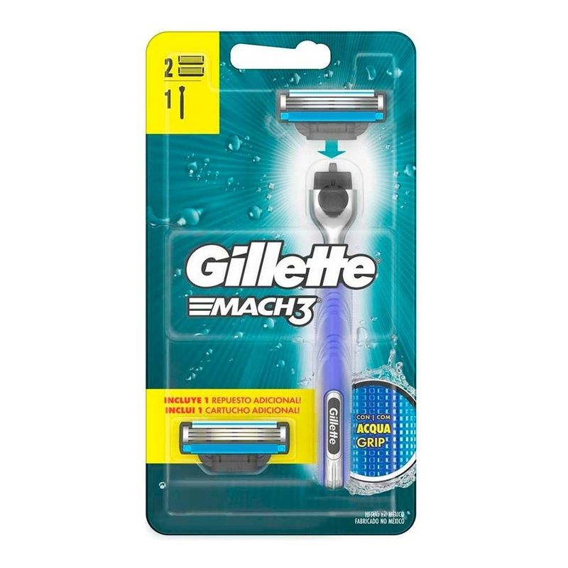 Gillette-Maquina-De-Afeitar-Mach-3-Recargable---2-Respuestos-en-Pedidosfarma