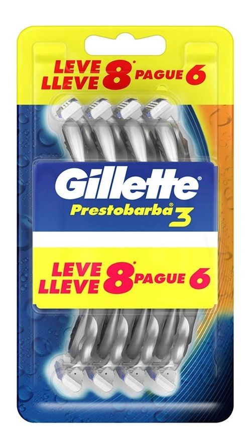 Gillette Máquinas De Afeitar Prestobarba3 X 8 Unidades