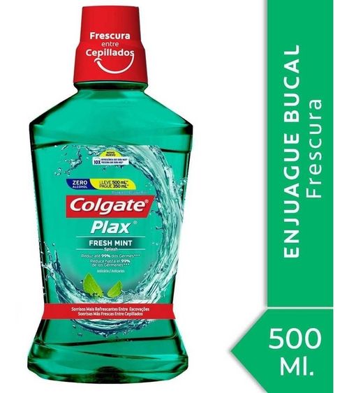 Colgate Plax Fresh Mint Enjuague Bucal Sin Alcohol X 500 Ml