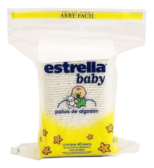 Estrella Baby Paños De Algodón Pre Cortado 40 Unidades
