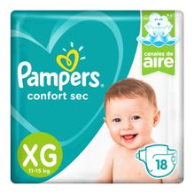 Pampers Confort Sec Pañales Extra Grande X 18 Unidades