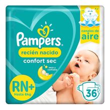 Pampers Confort Sec Pañales Recien Nacido X 36 Unidades