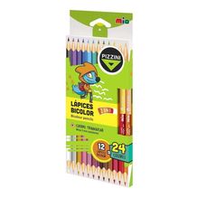 Pizzini Lápices Bicolor Madera 12 Lapices 24 Colores