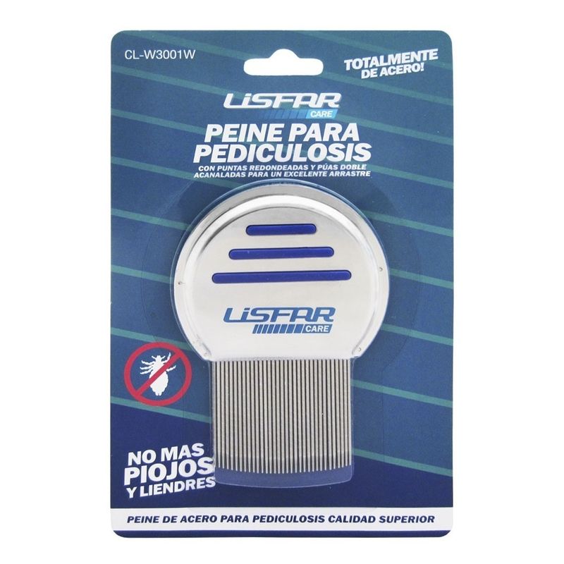 Lisfar-Peine-Para-Piojos-Todo-Acero-Doble-Acanalado-en-Pedidosfarma