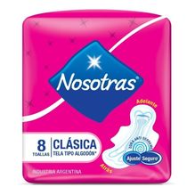 Nosotras Toallitas Higénicas Clásicas Tela X 8u