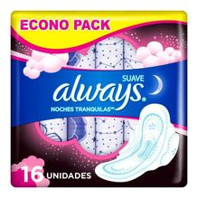Always Noches Tranquilas Suave Toallitas Fem C/alas X 16 U