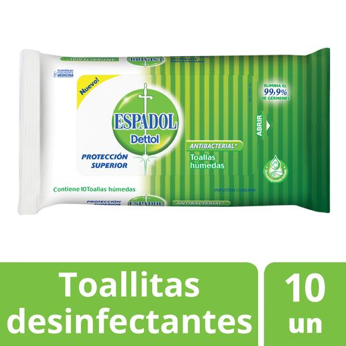 Espadol Toallas Antibacteriales x 10u