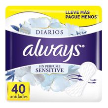 Always Sensitive Sin Perfume Protector Diario 40 Unidades