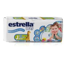 Estrella Baby Caricias De Algodón Junior X 30 Pañales + 18kg