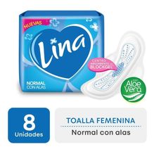 Lina Normal Toalla Femenina Con Alas 8 Unidades