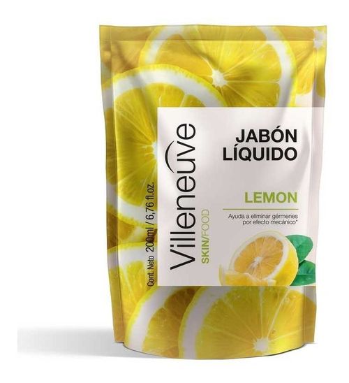 Villeneuve Antibacterial Jabón Liquido Lemon Repuesto 200ml
