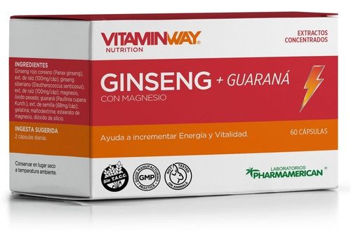 Vitaminway Ginseng Guarana Magnesio Blister 60 Capsulas