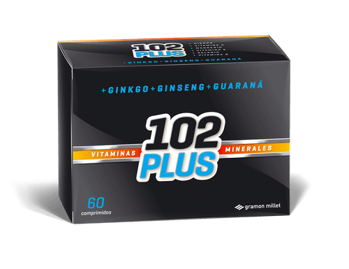 102 Plus Vitaminas Minerales Ginko Ginseng Guarana X 60 Comp