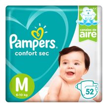 Pampers Confort Sec Pañales Mediano X 52 Unidades