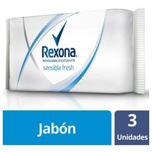 Rexona Sensible Fresh Jabón Barra 3 Unidades  X 125g