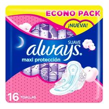 Always Suave Maxi Protección Toallas Higiénicas 16 Unidades