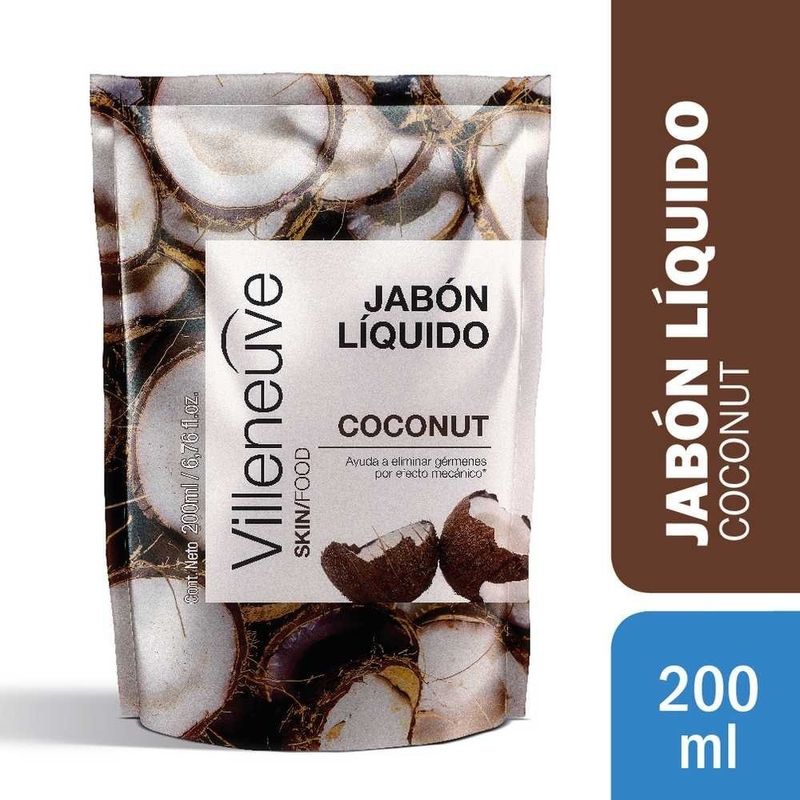Villeneuve-Jabon-Liquido-Coconut-Repuesto-200ml-en-Pedidosfarma