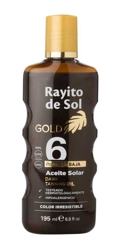Rayito De Sol Gold Fragancia Coco Aceite Solar Fps6 195ml