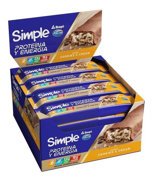 Simple Proteina Y Energia Barra Proteica Cookies Y Cream 16u