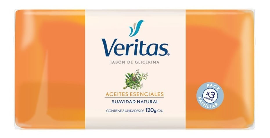 Veritas Jabón En Barra Glicerina Aceites Esenciales 3 X 120g Farmaplus 5912