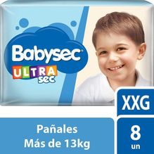 Babysec Ultra Sec Pañales Extra Extra Grande Pack 8 Unidades