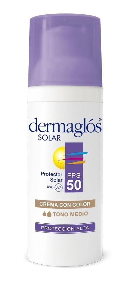 Dermaglos Protector Solar Facial Fps 50 Color Tono Medio 50g