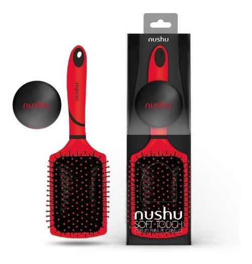 Nushu Set Cepillo Neumático Espejo 2 Aumentos Color Rojo