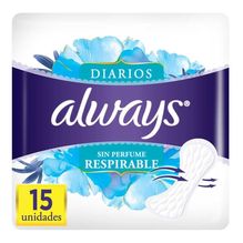Always Protectores Diarios Respirables Sin Perfume 15u