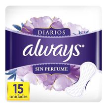 Always Protectores Diarios Sin Perfume 15 Unidades