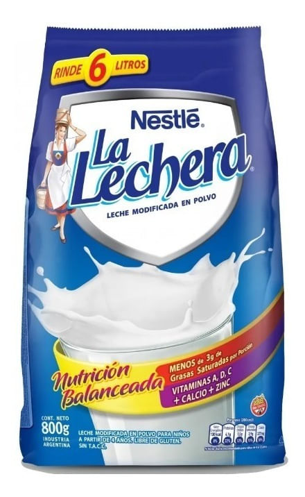 Nestlé La Lechera Leche En Polvo Nutrición Balanceada 800g