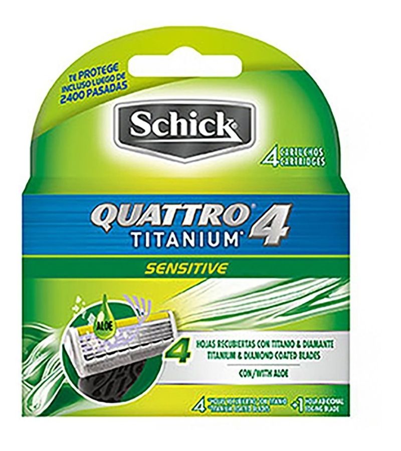 Schick-Quattro-4-Titanium-Sensitive-Repuesto-De-Afeitar-4u-en-Pedidosfarma
