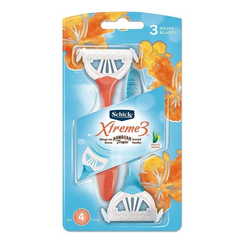 Schick-Xtreme-3-Femenina-Delicada-Afeitadora-Descartable-4u-en-Pedidosfarma