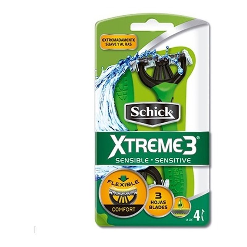 Schick-Xtreme-3-Piel-Sensible-Afeitadora-Descartable-4u-en-Pedidosfarma