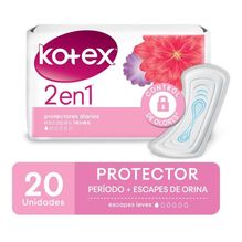 Kotex Protector Diario 2 En 1 20 Unidades