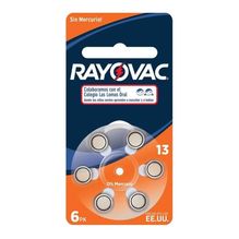 Rayovac Pilas Botón 13 Para Audiología 6 Unidades
