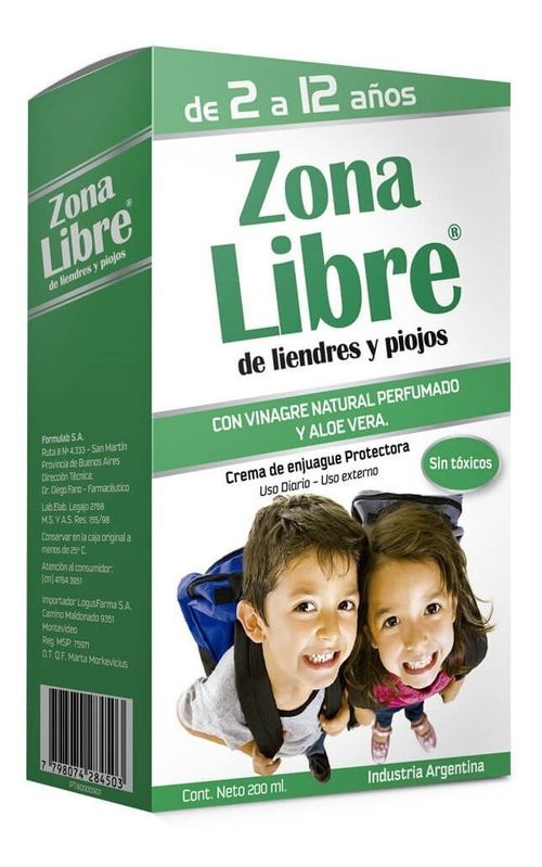 Zona Libre Para Liendres Y Piojos Crema Enjuague 200ml