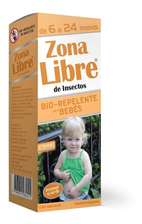 Zona Libre Bio Repelente De Mosquito Para Bebe 6-24m 40ml
