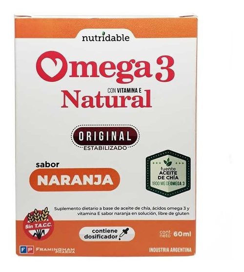 Omega 3 Natural Naranja Suplemento Dietario En Gotas 60m
