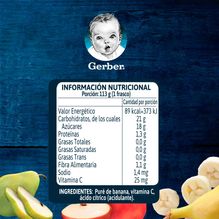 Puré de fruta Gerber Banana x 113 ml