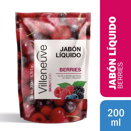 Villeneuve Antibacterial Jabón Liquido Berry Repuesto 200ml