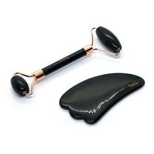 Coony Obsidian Black Roller & Gua Sha Set Rodillo Facial