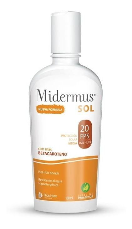 Midermus-Protector-Solar-Con-Betacarotenos-Fps20-150ml-en-FarmaPlus