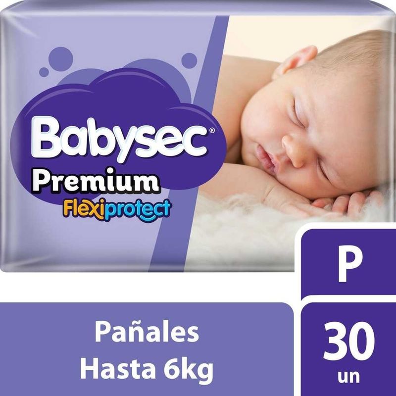 Babysec-Premium-Pañales-Pequeños-Hasta-6-Kg-30-Unidades-en-FarmaPlus