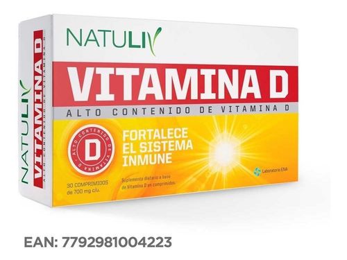 Natuliv Vitamina D Suplemento Fortalece Sistema Inmune 30com