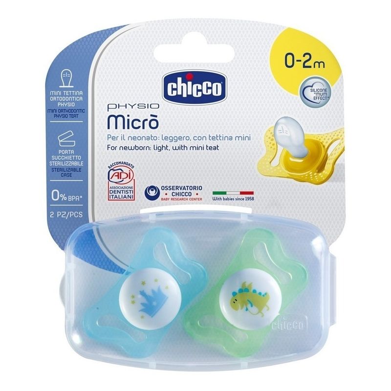 Chicco-Physiomicro-Chupete-Silicona-0-2m-Nene-2-Unidades-en-FarmaPlus